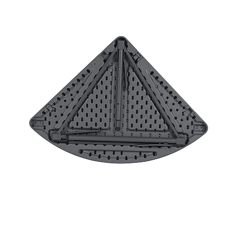 Dorel Zown Classic 24" Corner Blow Mold Fold Table Half Moon Top - 3 Legs - 200 lb Capacity - 29.50" Table Top Width x 29.20" Table Top Depth - 29.50" Height - Gray - High-density Polyethylene (HDPE), Resin - 2 / Carton (60523SGY2E)
