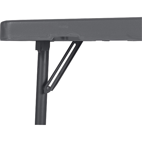 Dorel Zown Classic 24" Corner Blow Mold Fold Table Half Moon Top - 3 Legs - 200 lb Capacity - 29.50" Table Top Width x 29.20" Table Top Depth - 29.50" Height - Gray - High-density Polyethylene (HDPE), Resin - 2 / Carton (60523SGY2E)