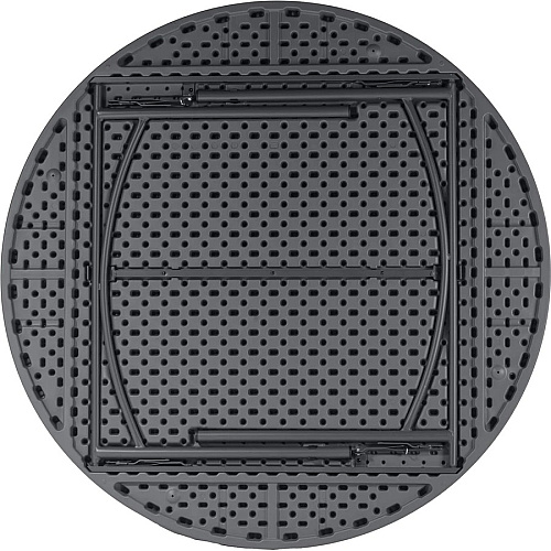 Dorel Zown Commercial Round Blow Mold Fold Table Round Top - 4 Legs - 750 lb Capacity - 60" Table Top Diameter - 29.20" Height - Gray - High-density Polyethylene (HDPE), Resin - 1 Each (60535SGY1E)