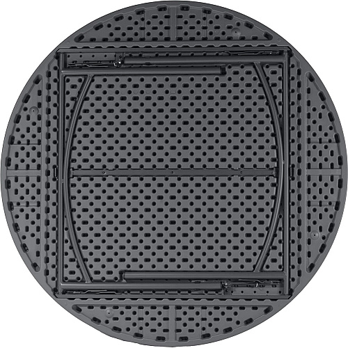 Dorel Zown Commercial Round Blow Mold Fold Table Round Top - 4 Legs - 750 lb Capacity - 60" Table Top Diameter - 29.20" Height - Gray - High-density Polyethylene (HDPE), Resin - 1 Each (60535SGY1E)