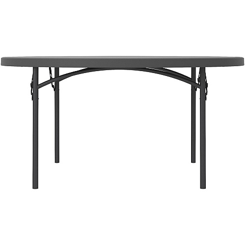 Dorel Zown Commercial Round Blow Mold Fold Table Round Top - 4 Legs - 750 lb Capacity - 60" Table Top Diameter - 29.20" Height - Gray - High-density Polyethylene (HDPE), Resin - 1 Each (60535SGY1E)
