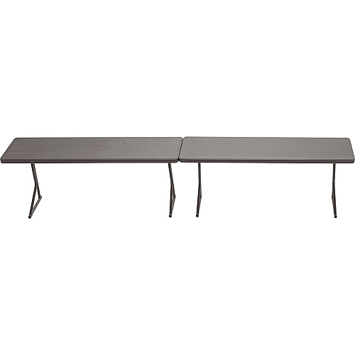 Cosco Zown Classic 72" Blow Mold Training Table Curved Base - 500 lb Capacity - 18" Table Top Length x 72" Table Top Width - Gray - High-density Polyethylene (HDPE), Resin - 1 Each (60516SGY1E)