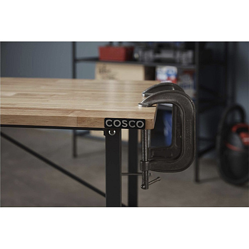 Cosco Smartfold Portable Work Desk Table Four Leg Base - 4 Legs - 400 lb Capacity - 14.50" Table Top Width x 25.51" Table Top Depth - 55.25" Height - Gray - Steel - Hardwood Top Material - 1 Each (66760DKG1E)
