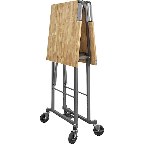 Cosco Smartfold Portable Work Desk Table Four Leg Base - 4 Legs - 400 lb Capacity - 14.50" Table Top Width x 25.51" Table Top Depth - 55.25" Height - Gray - Steel - Hardwood Top Material - 1 Each (66760DKG1E)