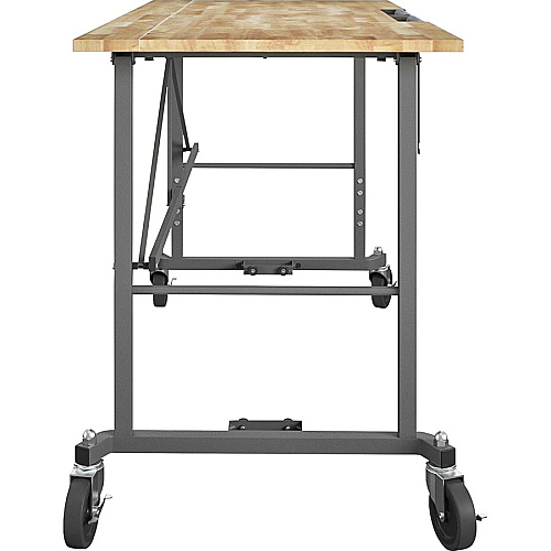 Cosco Smartfold Portable Work Desk Table Four Leg Base - 4 Legs - 400 lb Capacity - 14.50" Table Top Width x 25.51" Table Top Depth - 55.25" Height - Gray - Steel - Hardwood Top Material - 1 Each (66760DKG1E)