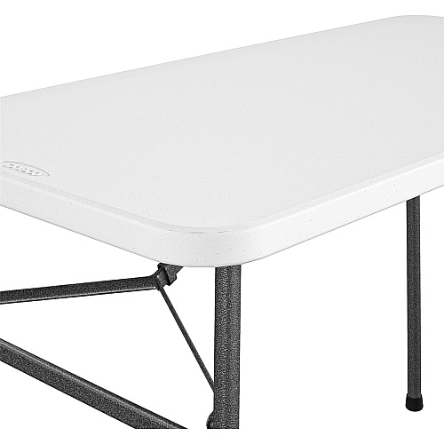 Cosco Straight Folding Utility Table Rectangle Top - Four Leg Base - 4 Legs - 200 lb Capacity - 48" Table Top Width x 24" Table Top Depth - 29.25" Height - White - 1 Each (14146WSL1E)
