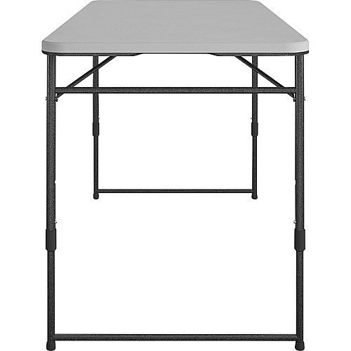 Cosco Fold Portable Indoor/Outdoor Utility Table 200 lb Capacity - Height Adjustable - 48" Table Top Width x 24" Table Top Depth - 28" Height - Gray - Steel, Resin - 1 Each (14400GRY1E)