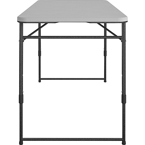 Cosco Fold Portable Indoor/Outdoor Utility Table 200 lb Capacity - Height Adjustable - 48" Table Top Width x 24" Table Top Depth - 28" Height - Gray - Steel, Resin - 1 Each (14400GRY1E)