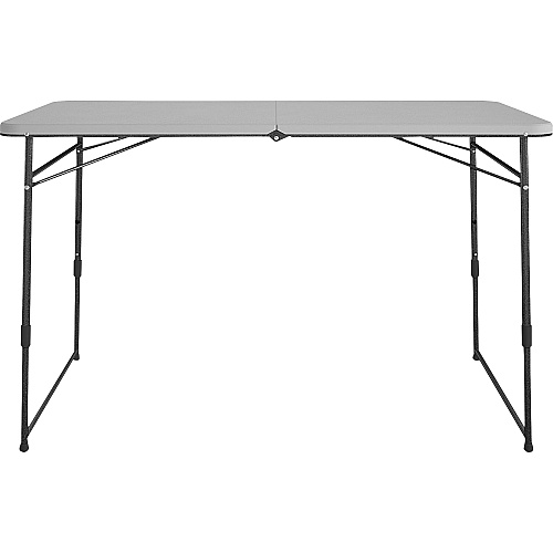 Cosco Fold Portable Indoor/Outdoor Utility Table 200 lb Capacity - Height Adjustable - 48" Table Top Width x 24" Table Top Depth - 28" Height - Gray - Steel, Resin - 1 Each (14400GRY1E)
