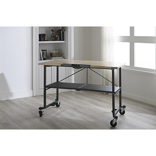Cosco SmartFold Butcher Block Portable Workbench 400 lb Capacity - 52" Table Top Width x 34.80" Table Top Depth - 25.50" Height - Assembly Required - Gray - 1 Each (66765DKG1E)