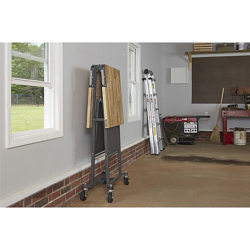 Cosco SmartFold Butcher Block Portable Workbench 400 lb Capacity - 52" Table Top Width x 34.80" Table Top Depth - 25.50" Height - Assembly Required - Gray - 1 Each (66765DKG1E)