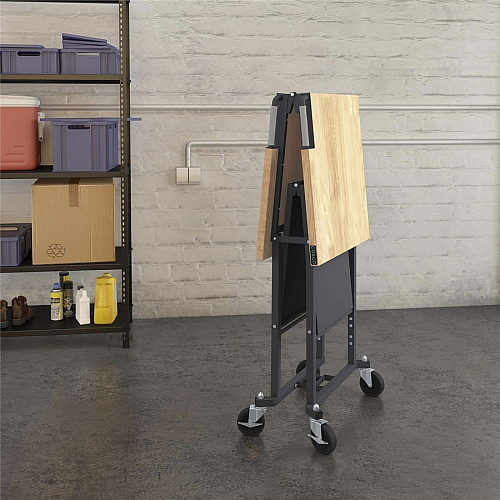 Cosco SmartFold Butcher Block Portable Workbench 400 lb Capacity - 52" Table Top Width x 34.80" Table Top Depth - 25.50" Height - Assembly Required - Gray - 1 Each (66765DKG1E)
