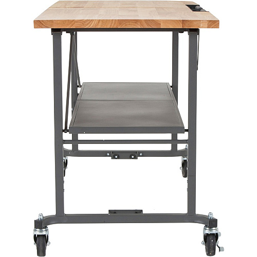Cosco SmartFold Butcher Block Portable Workbench 400 lb Capacity - 52" Table Top Width x 34.80" Table Top Depth - 25.50" Height - Assembly Required - Gray - 1 Each (66765DKG1E)