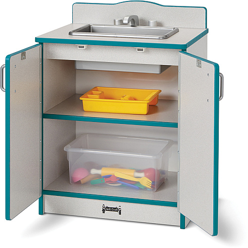 Rainbow Accents Culinary Creations Kitchen Sink - Teal 1 Each - Teal, Gray, Chrome - Wood (2408JCWW005)