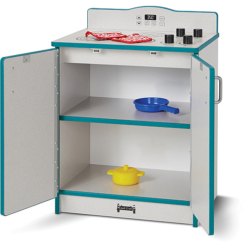Rainbow Accents Culinary Creations Kitchen Stove - Teal 1 Each - Teal, Gray, Chrome - Wood (2409JCWW005)