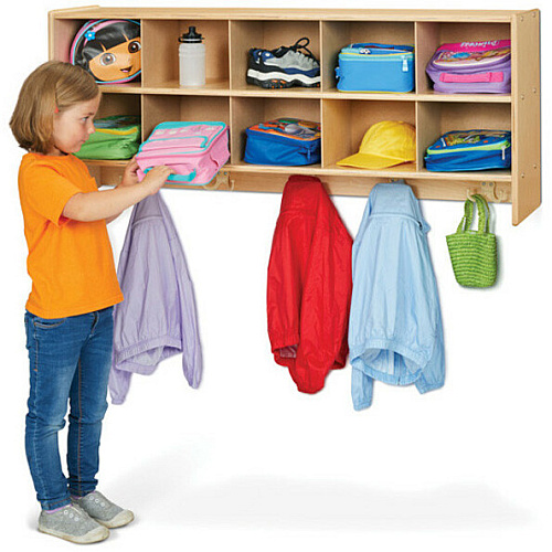 young Time 10-Section Wall Locker 10 Compartment(s) - 20" Height x 48" Width x 12" Depth - Rounded Corner, Eco-friendly, UV Resistant, Durable, Easy to Clean, Moisture Resistant - Baltic - Hardboard, Laminate - 1 Each (7104YT)