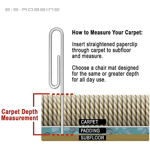 ES ROBBINS Sit or Stand Mat with Lip Pile Carpet - 53" Length x 36" Width - Lip Size 18" Length x 20" Width - Rectangular - Vinyl, Foam - Clear - 1 Each (184619)
