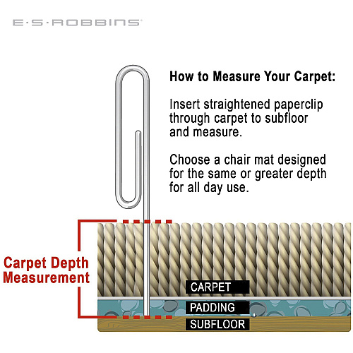 ES ROBBINS Sit or Stand Mat with Lip Pile Carpet - 53" Length x 36" Width - Lip Size 18" Length x 20" Width - Rectangular - Vinyl, Foam - Clear - 1 Each (184619)