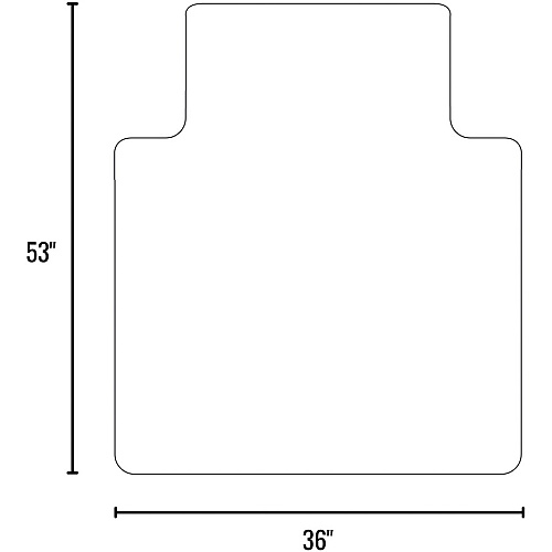 ES ROBBINS Sit or Stand Mat with Lip Pile Carpet - 53" Length x 36" Width - Lip Size 18" Length x 20" Width - Rectangular - Vinyl, Foam - Clear - 1 Each (184619)