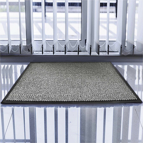Floortex Doortex Advantagemat Gray Door Mat - 32" x 48" 48" Length x 32" Width x 0.250" Depth x 0.250" Thickness - Rectangular - Polypropylene, Vinyl - Gray - 1 Each - TAA Compliant (FR48120DCBWV)