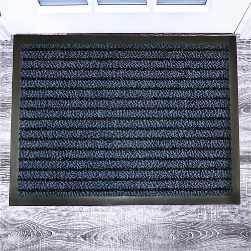 Floortex Doortex&reg; Ultimat Blue Door Mat - 24" x 32" 32" Length x 24" Width x 0.250" Depth x 0.250" Thickness - Rectangular - Polypropylene, Fiber, Vinyl - Blue - 1 Each - TAA Compliant (FR42432ULTBL)