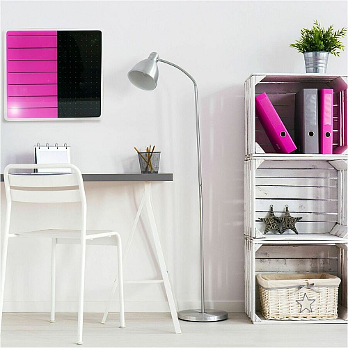 Floortex Viztex&reg; Glacier Violet & Black Plan & Grid Glass Dry-Erase Board - 14" x 14" 14" (1.2 ft) Width x 14" (1.2 ft) Height - Violet Tempered Glass Surface - Square - Magnetic - Magnetic, Smooth Writing, Ghost Resistant, Stain Resista (FCVGM1414VP)