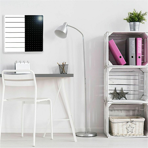 Floortex Viztex&reg; Glacier White & Black Plan & Grid Glass Dry-Erase Board - 14" x 14" 14" (1.2 ft) Width x 14" (1.2 ft) Height - White Tempered Glass Surface - Square - Magnetic - Magnetic, Smooth Writing, Ghost Resistant, Stain Resistant (FCVGM1414WP)