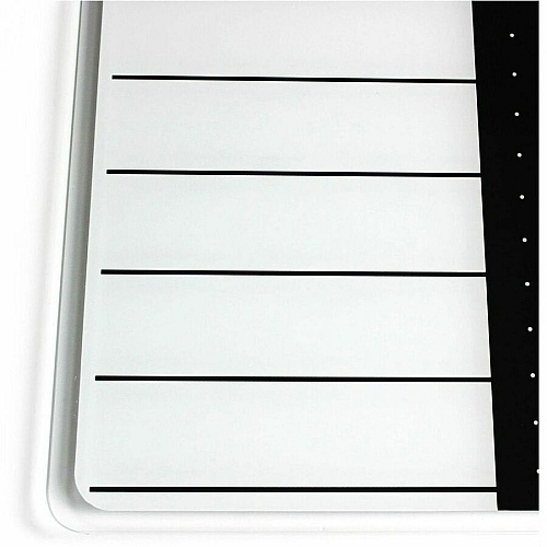 Floortex Viztex&reg; Glacier White & Black Plan & Grid Glass Dry-Erase Board - 14" x 14" 14" (1.2 ft) Width x 14" (1.2 ft) Height - White Tempered Glass Surface - Square - Magnetic - Magnetic, Smooth Writing, Ghost Resistant, Stain Resistant (FCVGM1414WP)