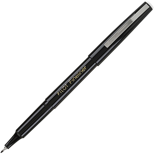 Pilot Fineliner Markers 0.7 mm Fine Pen Point - Black Ink - Black Barrel - Acrylic Fiber Tip - 12 / Box (11002BX)