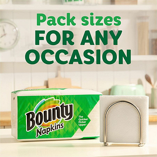 Bounty Quilted Napkins 1 Ply - 12" Width x 12" Length - White - Paper - 200 / Pack (96595)