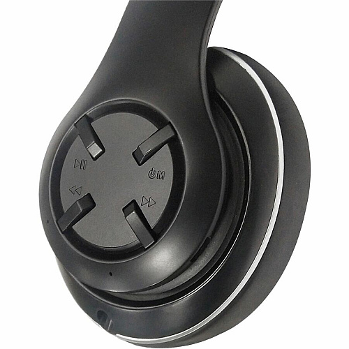 Compucessory Foldable Wireless Headset with Mic Stereo - Wireless - Binaural - Black (15166)