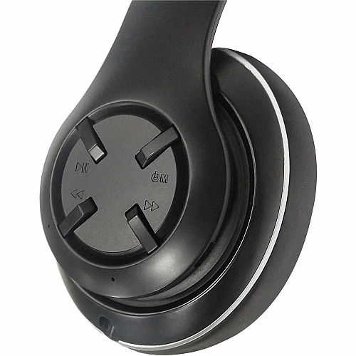 Compucessory Foldable Wireless Headset with Mic Stereo - Wireless - Binaural - Black (15166)