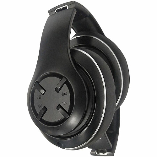 Compucessory Foldable Wireless Headset with Mic Stereo - Wireless - Binaural - Black (15166)