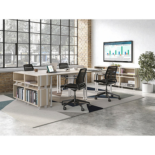 Safco Ready Beige Home Office Stackable Storage 17.3" Height x 24" Width x 12" Depth Cabinet - Finish: Beige - Versatile, Stackable (5509WHNA)