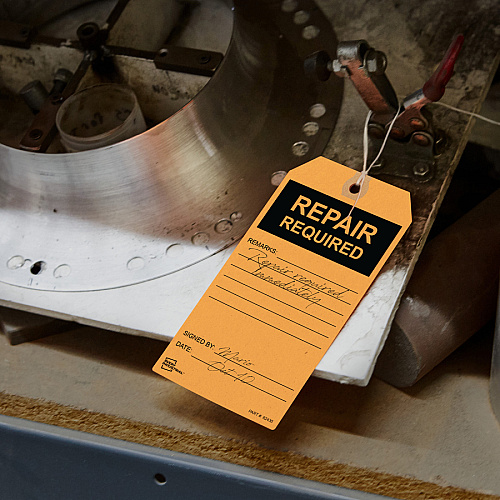 Avery&reg; Preprinted REPAIR REQUIRED Repair Tags 5.75" Length x 3" Width - Card Stock - Orange - 25 / Pack (62430)