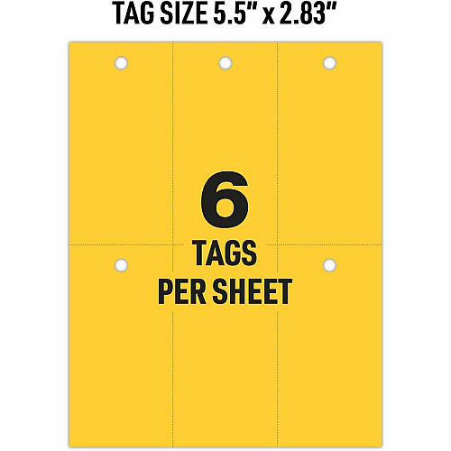 Avery UltraDuty Plastic Tags, 5.5" x 2.83" , Yellow 2.92" Length x 5.50" Width - Plastic, Polyester - Yellow - 60 / Pack (62402)