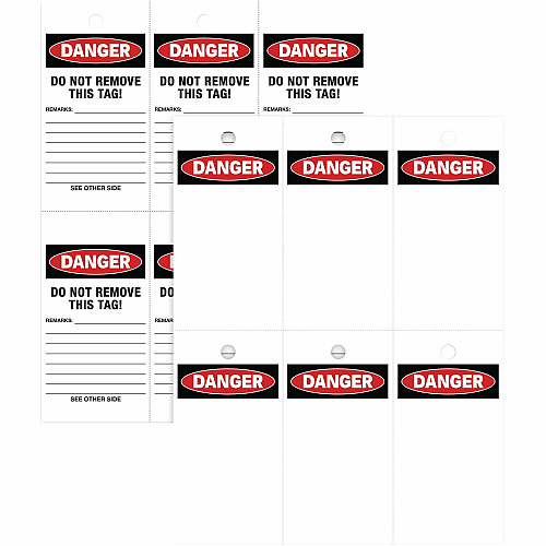 Avery UltraDuty Plastic Tags, 5.5" x 2.83" , Danger Header 2.92" Length x 5.50" Width - Plastic, Polyester - Matte White - 60 / Pack (62401)
