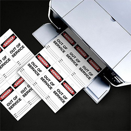 Avery UltraDuty Plastic Tags, 5.5" x 2.83" , Danger Header 2.92" Length x 5.50" Width - Plastic, Polyester - Matte White - 60 / Pack (62401)