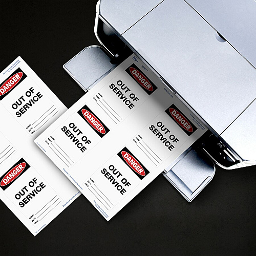 Avery&reg; UltraDuty Hazard Warning Tag Kit 3.25" Length x 5.75" Width - Plastic, Nylon, Vinyl - White - 15 / Pack (62404)