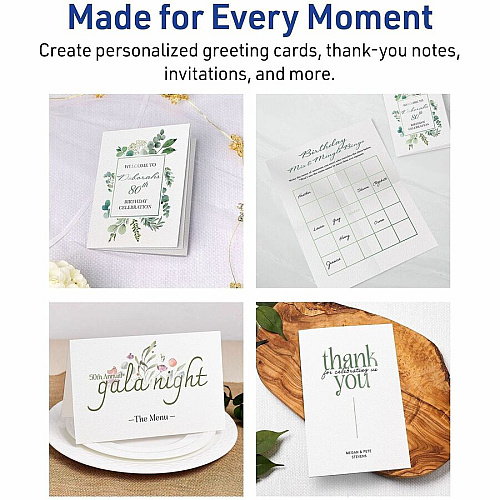 Avery&reg; Note Card Textured - White - 50/Pack - 6 / Carton (03379)