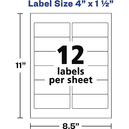 Avery&reg; Rectangle Labels - HeightPermanent Adhesive - Rectangle - Matte White - 1 Carton (05197)