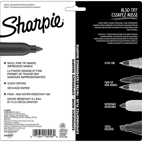 Sharpie Mystic Gems Permanent Markers Fine Marker Point - Multi Ink - 12 / Pack (2136729)