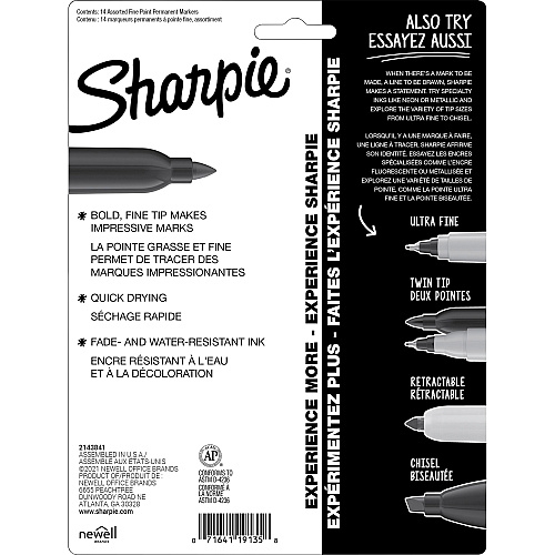 Sharpie Mystic Gems Permanent Markers Fine Marker Point - Multi Ink - 14 / Pack (2142705)