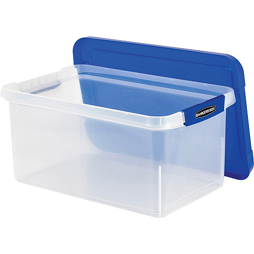 Bankers Box Heavy-Duty File Box External Dimensions: 14.2" Width x 22.4" Depth x 10.6" Height - Media Size Supported: Letter 8.50" x 11" - Lid Lock Closure - Heavy Duty - Stackable - Plastic, Polypropylene - Clear, Blue - For File, Document, Sto (0086101)