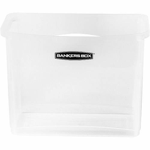 Bankers Box Portable Open Desktop File Box with Side Handles, 1 Each Desktop - Hanging Rail, Handle, Durable - Clear - Polypropylene - 1 Each (0086401)