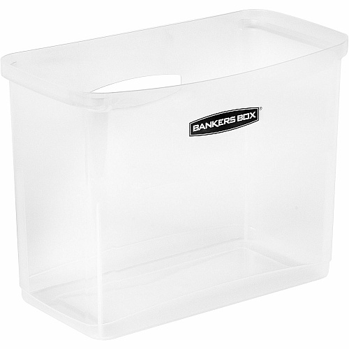 Bankers Box Portable Open Desktop File Box with Side Handles, 1 Each Desktop - Hanging Rail, Handle, Durable - Clear - Polypropylene - 1 Each (0086401)