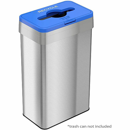 HLS Commercial Rectangular Open Top Recycle Bin/Lid Rectangular - Gray - 1 Each (LIDROREC)