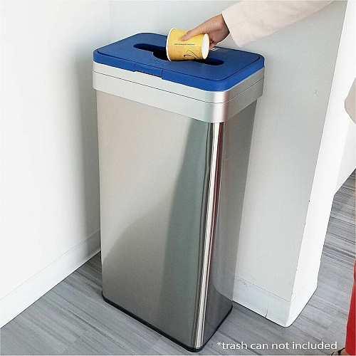 HLS Commercial Rectangular Open Top Recycle Bin/Lid Rectangular - Gray - 1 Each (LIDROREC)