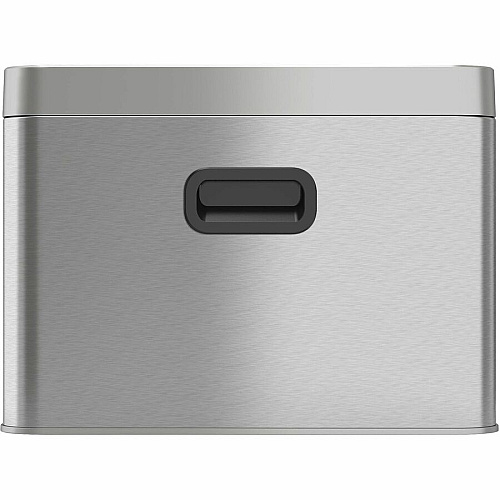 HLS Commercial Stainless Steel Bin Receptacle Multi-compartment - 5 gal Capacity - Rectangular - Manual - Fingerprint Resistant, Smudge Resistant, Durable, Easy to Clean, Handle - 12" Height x 10.3" Width - Stainless Steel, ABS Plastic - Gray - (HLS05DRO)