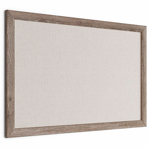 U Brands Linen Bulletin Board, 35" X 23" , Rustic Wood Frame 24" Board Height x 36" Board Width - Tan Linen Surface - Self-healing, Durable, Mounting System, Tackable, Sturdy, Damage Resistant - Rustic Wood Frame - 1 Each (4891U0001)